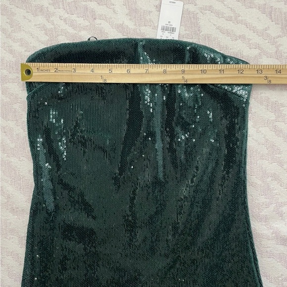 Express Elegant Strapless Sequin Dress Green - Picture 5 of 8